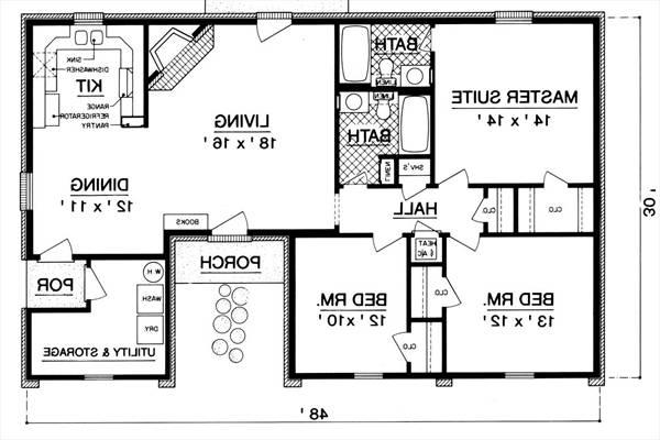 Floor Plan image of Sanderville - 1214 House Plan